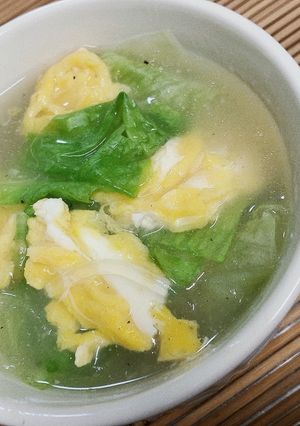 簡単すぎ！レタスたっぷりスープ♪-レシピのメイン写真