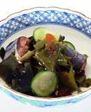 わかめとさんま缶で簡単酢の物