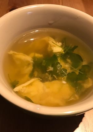 芽セロリ、サラダセロリとたまごのスープ。-レシピのメイン写真