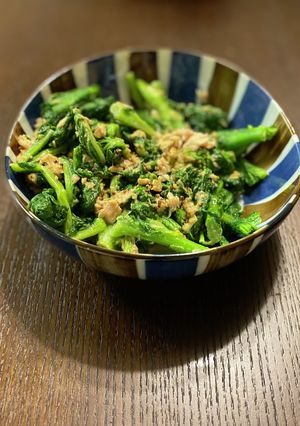 簡単!菜の花とツナ缶でマスタード和え-レシピのメイン写真