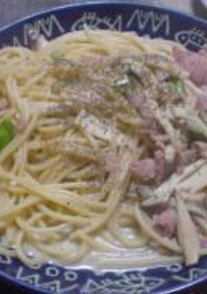 スモークハムとエリンギの簡単スープパスタ-レシピのメイン写真