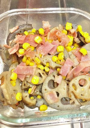 れんこんバターコーンベーコン炒め-レシピのメイン写真