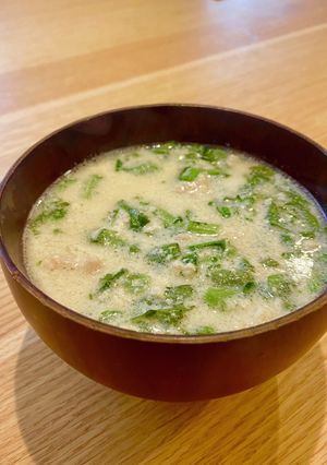 豚肉春菊の豆乳スープ-レシピのメイン写真