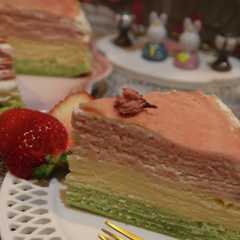 รูปของ 春色☆三色カラー☆ミルクレープ