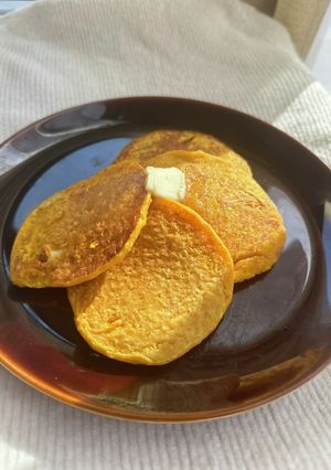 かぼちゃとオートミールのパンケーキ-レシピのメイン写真