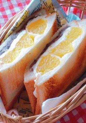 お花見☆甘夏チーズあんバターホットサンド-レシピのメイン写真
