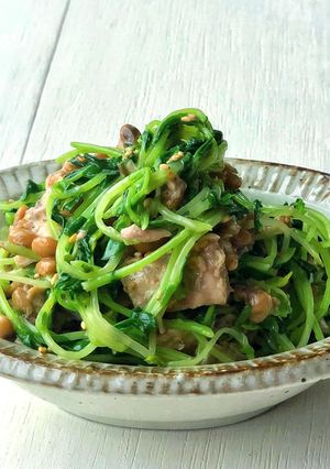 豆苗のサバ缶納豆サラダ-レシピのメイン写真