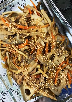 豚肉と味噌でこっくりおかずキンピラ-レシピのメイン写真
