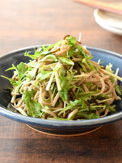 水菜と塩昆布の和えそば-レシピのメイン写真