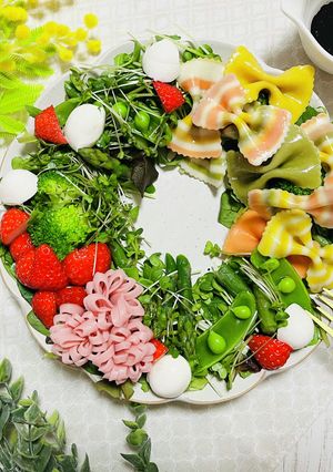 母の日に♪春野菜のリースサラダ-レシピのメイン写真