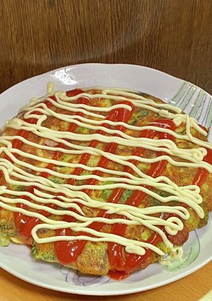 米粉でブロッコリーのお好み焼き-レシピのメイン写真