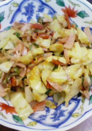 キャベツとハムのしょうが醤油炒め-レシピのメイン写真