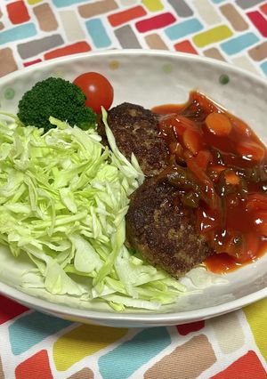 超簡単☆チョリソー風ナポリタンハンバーグ-レシピのメイン写真