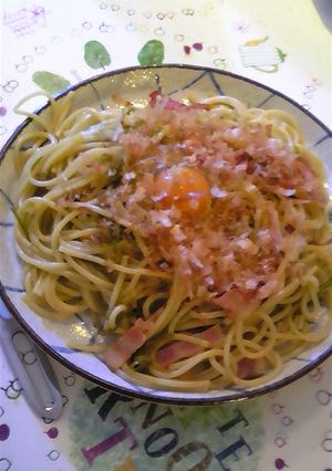 めかぶとベーコンのパスタ-レシピのメイン写真