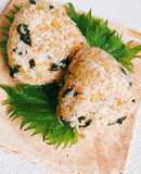 沢庵入り雑魚と乾燥わかめのおかかおにぎり