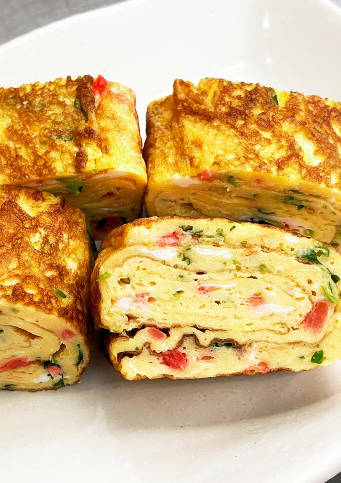 簡単！美味しい〜紅生姜と豆苗のたまご焼き-レシピのメイン写真