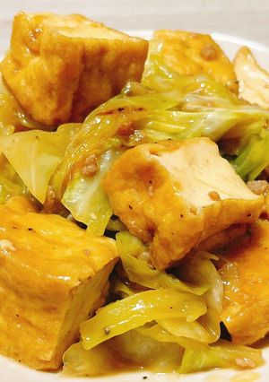 厚揚げとキャベツの甘味噌炒め-レシピのメイン写真