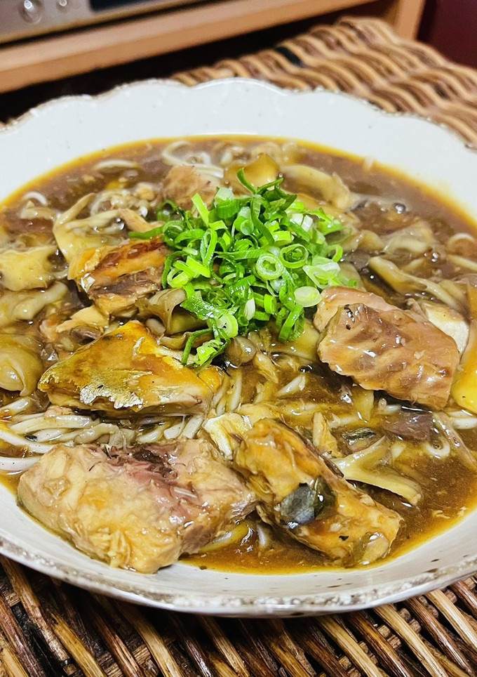 超簡単★鯖缶と舞茸のカレー蕎麦orうどん-レシピのメイン写真