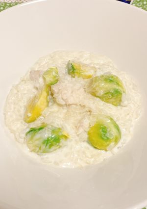 芽キャベツのクリームリゾット-レシピのメイン写真