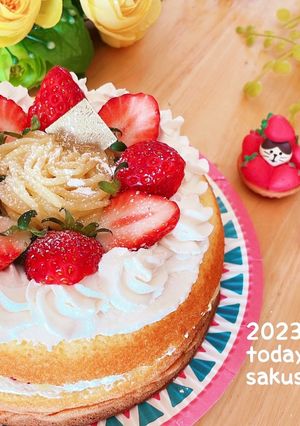 やわらか卵のシフォンケーキで苺のケーキ♡-レシピのメイン写真
