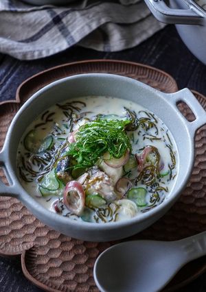 もずく入り豆乳冷や汁-レシピのメイン写真