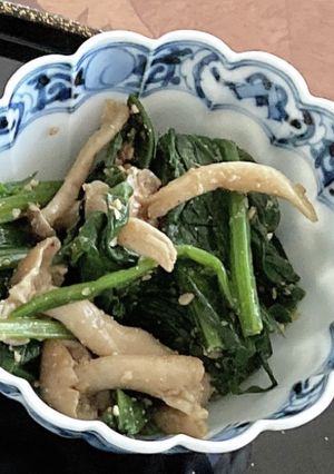ほうれん草としめじの甘辛すりごまあえ-レシピのメイン写真