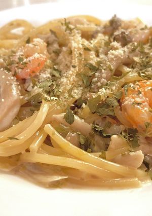 絶品‪♡のり佃煮クリームパスタ♡-レシピのメイン写真