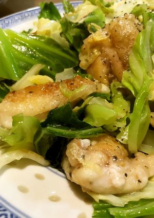 鶏肉とキャベツのガーリック炒め♪-レシピのメイン写真