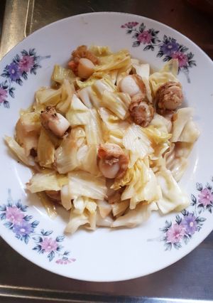 簡単★ベビーホタテとキャベツの炒め物-レシピのメイン写真
