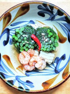 春菊とエビとイカのエスニック風お浸し-レシピのメイン写真