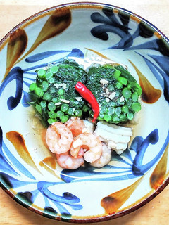 春菊とエビとイカのエスニック風お浸し-レシピのメイン写真