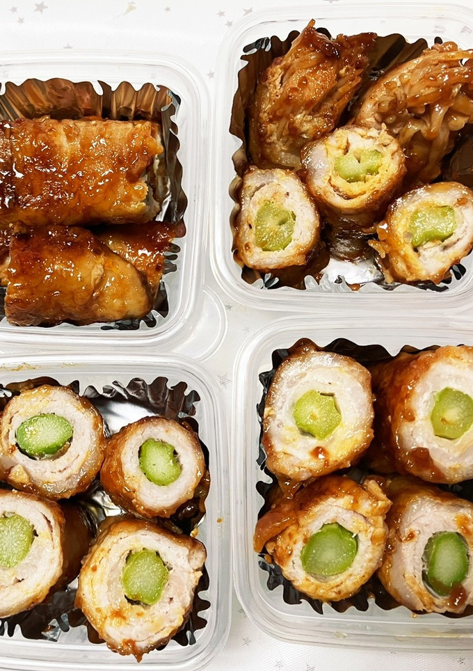 豚肉のアスパラとエノキ巻き2種類-レシピのメイン写真