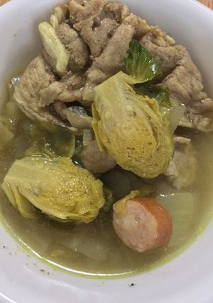 芽きゃべつと豚肉のカレー粉スープ-レシピのメイン写真