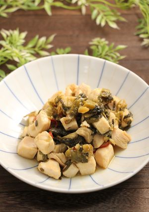 漬物リメイク！むね肉の高菜炒め-レシピのメイン写真
