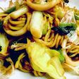 キャベツとわけぎの・イカ焼きそば
