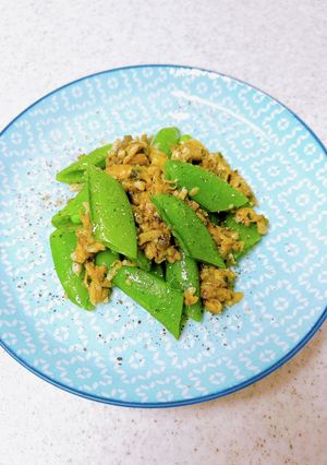 水煮あさり缶とスナップエンドウの炒め物-レシピのメイン写真