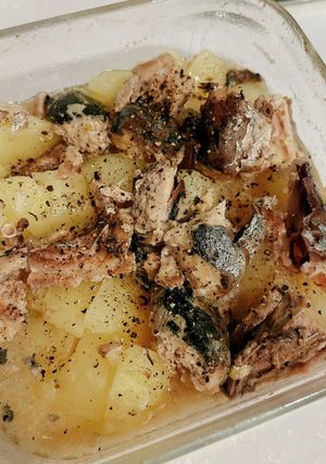 レンチンだけ！　サバ缶ポテトにんにく風味-レシピのメイン写真