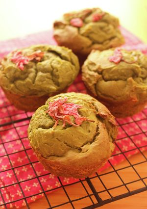 抹茶と桜の米粉マフィン-レシピのメイン写真