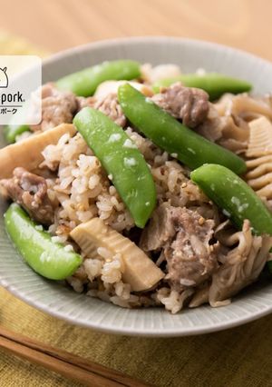 塩麹で腸活★豚肉とタケノコの炊き込みご飯-レシピのメイン写真