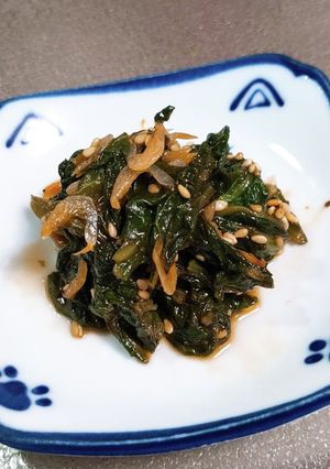 ご飯のお供☆若ごぼうの葉っぱのレンチン煮-レシピのメイン写真