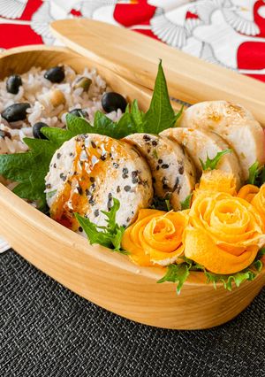64℃ 2種のつくね弁当：簡単、やわらか-レシピのメイン写真