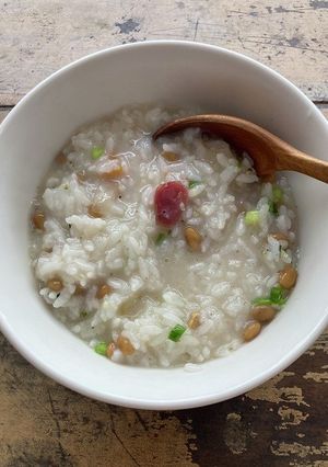 納豆と梅干し豆乳シュレッドチーズリゾット-レシピのメイン写真