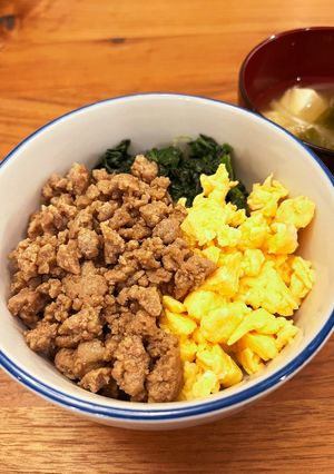 【簡単ご飯】我が家の三色そぼろ丼-レシピのメイン写真