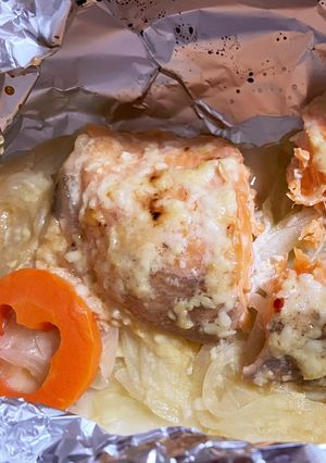 鮭のホイル焼きちゃんちゃん焼き風-レシピのメイン写真