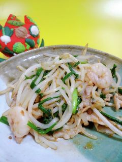 エビ入りもやしとニラの野菜炒め-レシピのメイン写真