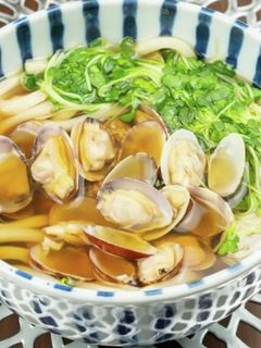 かいわれ大根とあさりのうどん-レシピのメイン写真