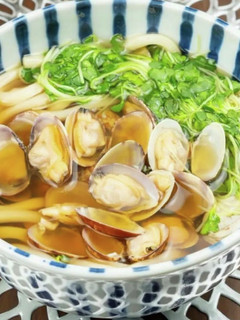 かいわれ大根とあさりのうどん-レシピのメイン写真