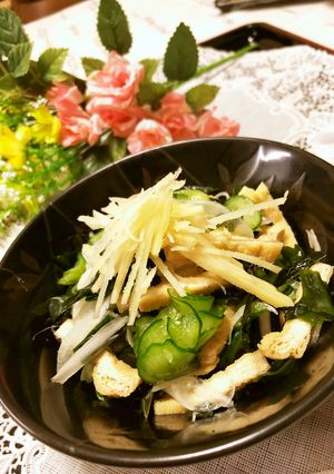激旨！きゅうりと生姜とお揚げさんの酢の物-レシピのメイン写真
