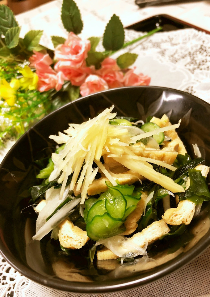 激旨！きゅうりと生姜とお揚げさんの酢の物-レシピのメイン写真