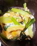 3分クッキング　小松菜油揚げくらこん卵